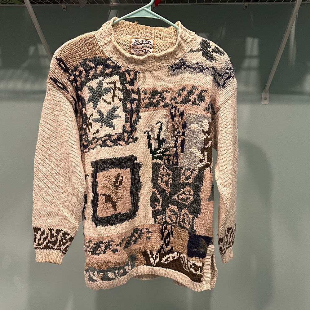 Vintage chunky knitted patterned sweater